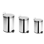 Kit 3 Lixeiras Inox Cromada Deckol
