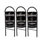 Kit 3 Lixeiras Para Pátios Parques Redonda Em Tela De Moeda