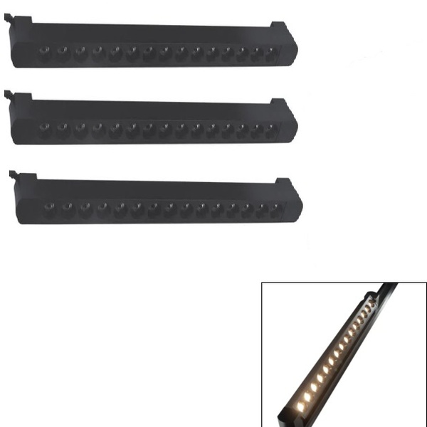 Kit 3 Luminária Led Pontual Linear 30w 3000k Para Trilho Pret