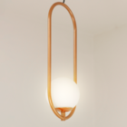 Kit 3 Luminária Lustre Pendente Teto Arco Globo Lavabo Cobre