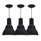 Kit 3 Luminária Pendente Refletor Prv Preto Fosco / Branco