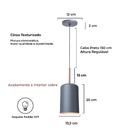 Kit 3 Luminária Pendente Veneza Cinza