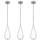 Kit 3 Luminária Teto Pendente Gota Globo Vidro Cozinha Prata