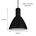 Kit 3 Luminária Teto Pendente Preto Cobre Retro Vintage 19cm