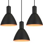 Kit 3 Luminária Teto Pendente Preto Cobre Retro Vintage 19cm