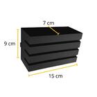 Kit 3 Luminárias Arandela Parede Frisada Policarbonato Preto