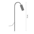 Kit 3 Luminárias Balizador Chão Jardim Piso Curvo Preto 50cm