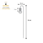 Kit 3 Luminárias Balizador Jardim Spot Curvo Gu10 Preto 75cm