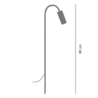 Kit 3 Luminárias De Chão Balizador Espeto Jardim Marrom 80cm