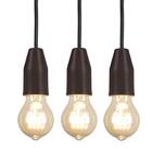 Kit 3 Luminárias Lustre Pendente Teto Moderno Marrom Loose
