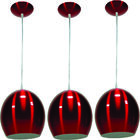 Kit 3 Luminárias Pendente Bola Pequena Cereja