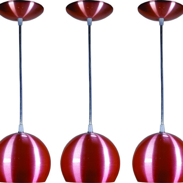 Kit 3 Luminárias Pendente Bola Pequena Rose Gold