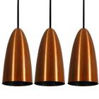 Kit 3 Luminárias Pendente Cobre Vintage Sala 13cm 1xe27