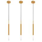 Kit 3 Luminárias Pendente De Teto Tubo Difusor Mesa Dourado