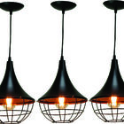 Kit 3 Luminárias Pendente Funil 24 Cm Grade Preto E Cobre