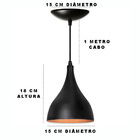 Kit 3 Luminárias Pendente Gota Preta Fosca / Cobre