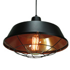 Kit 3 Luminárias Pendente Industrial Retro Com Grade 38cm