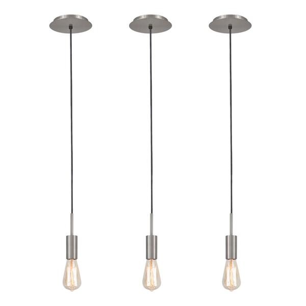 Kit 3 Luminárias Pendente Infinite Luxo Moderno Escovado