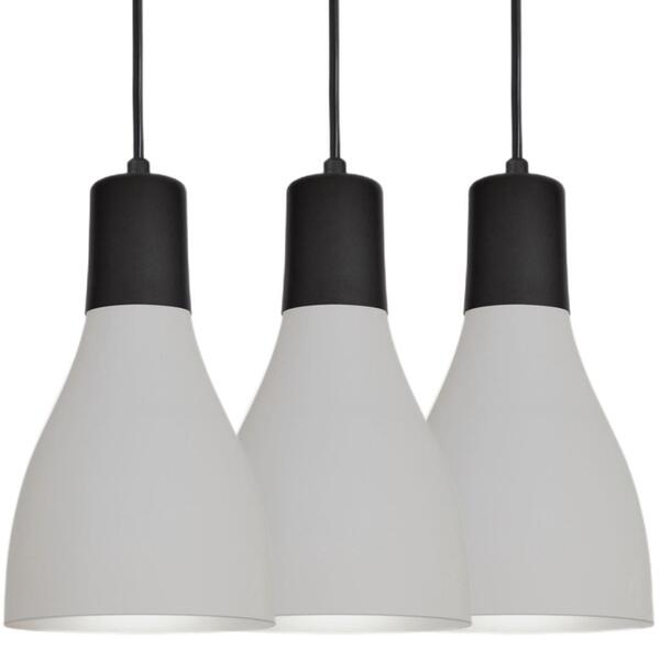 Kit 3 Luminárias Pendente Lustre Teto Luxo Concreto E Preto