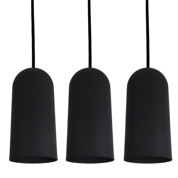 Kit 3 Luminárias Pendente Preto Fosco Balcão Mesa 15cm 1xe27