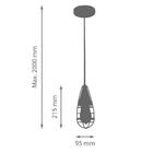 Kit 3 Luminárias Pendente Teto Industrial Retrô Marrom 1817