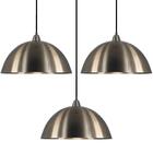 Kit 3 Luminárias Pendente Teto Luxo Meia Lua Bronze 1803