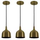 Kit 3 Luminárias Pendentes Bronze Cozinha Balcão 14 Cm 1xe27
