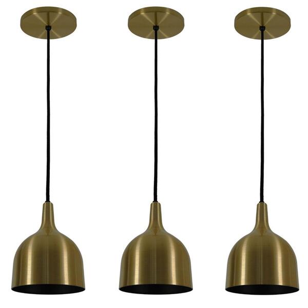 Kit 3 Luminárias Pendentes Bronze Cozinha Balcão 14 Cm 1xe27
