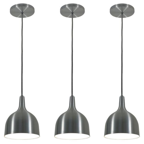 Kit 3 Luminárias Pendentes Escovado Sala Balcão 14 Cm 1xe27