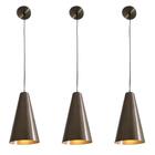 Kit 3 Luminárias Pendentes Lustre Bronze Cozinha 14cm 1xe27