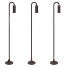 Kit 3 Luminárias Poste Balizador Com Base Jardim Marrom 80cm