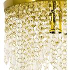 Kit 3 Lustre  Redondo Crilik Ls7302 Dourado C/lamp.s