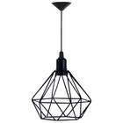 Kit 3 Lustre Pendente Aramado Diamante Preto - Decora Na Net