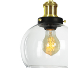 Kit 3 Lustre Pendente Château Bola Media Vidro Preto C/gold