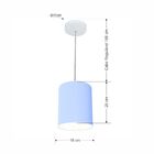 Kit/3 Lustre Pendente Cilíndrico Md-4012 Cúpula Em Tecido 18x