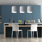 Kit/3 Lustre Pendente Cilíndrico Md-4012 Cúpula Em Tecido 18x