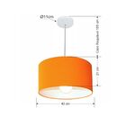 Kit/3 Lustre Pendente Cilíndrico Md-4031 Cúpula Em Tecido 40x