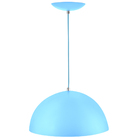 Kit 3 Lustre Pendente Meia Lua 30cm Alumínio Azul Bebê