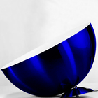 Kit 3 Lustre Pendente Meia Lua 30cm Alumínio Azul Metalico