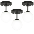 Kit 3 Lustre Plafon Orby Preto 23x14 Cm