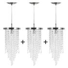 Kit 3 Lustre Redondo Crilik Ls7301 Cromado