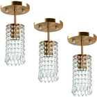 Kit 3 Lustres Clearcrillic Cristal Acrílico Redondo Cobre