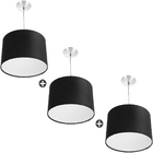 Kit 3 Lustres Cupula Pendente Dome 30x20cm Preto