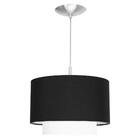 Kit 3 Lustres Cupula Pendente Dome Duplo Preto Com Branco