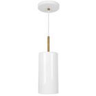 Kit 3 Lustres Pendente Bilboquê Cilindrico Branco Com Cobre