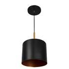 Kit 3 Lustres Pendente Bilboquê Medio Preto Com Cobre