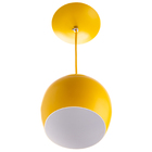 Kit 3 Lustres Pendente Bola Média Alumínio 23cm Amarelo
