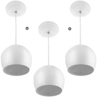 Kit 3 Lustres Pendente Bola Media De Alumínio 23cm Branco