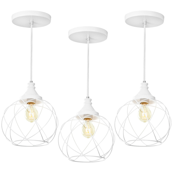 Kit 3 Lustres Pendente Esfera Aramado Branco 23cm | Leroy Merlin