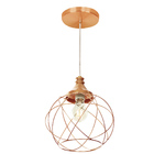 Kit 3 Lustres Pendente Esfera Aramado Cobre 23cm